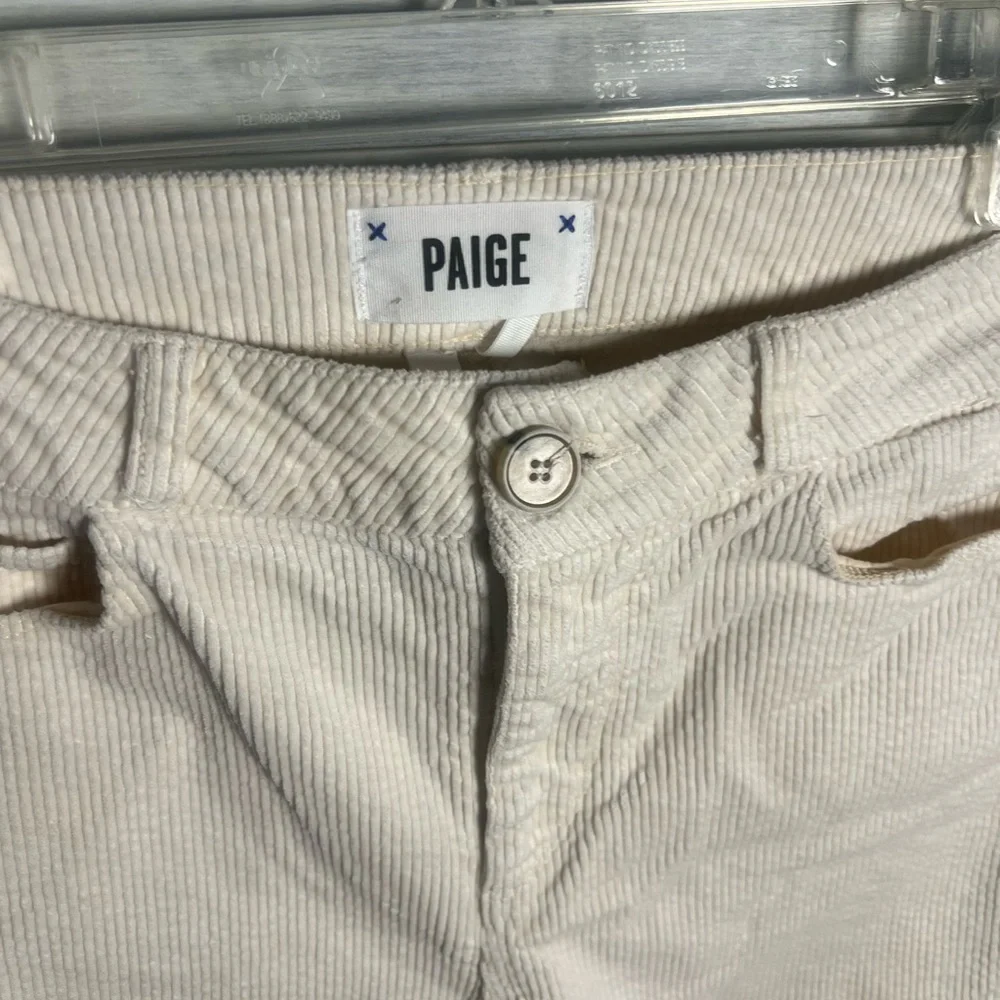 Paige Hoxton‎ Ankle Cream Off White Corduroy Pants Slim